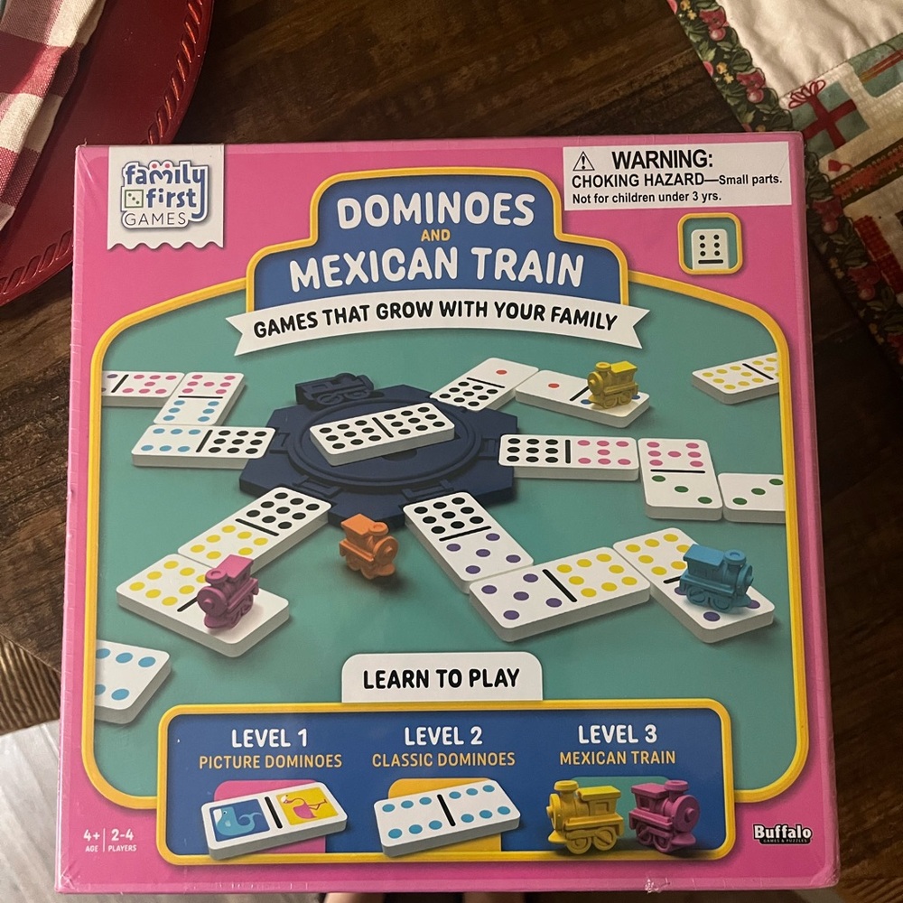 Buffalo David Bitton Family First Dominoes Set - Pink, Blue, Yellow